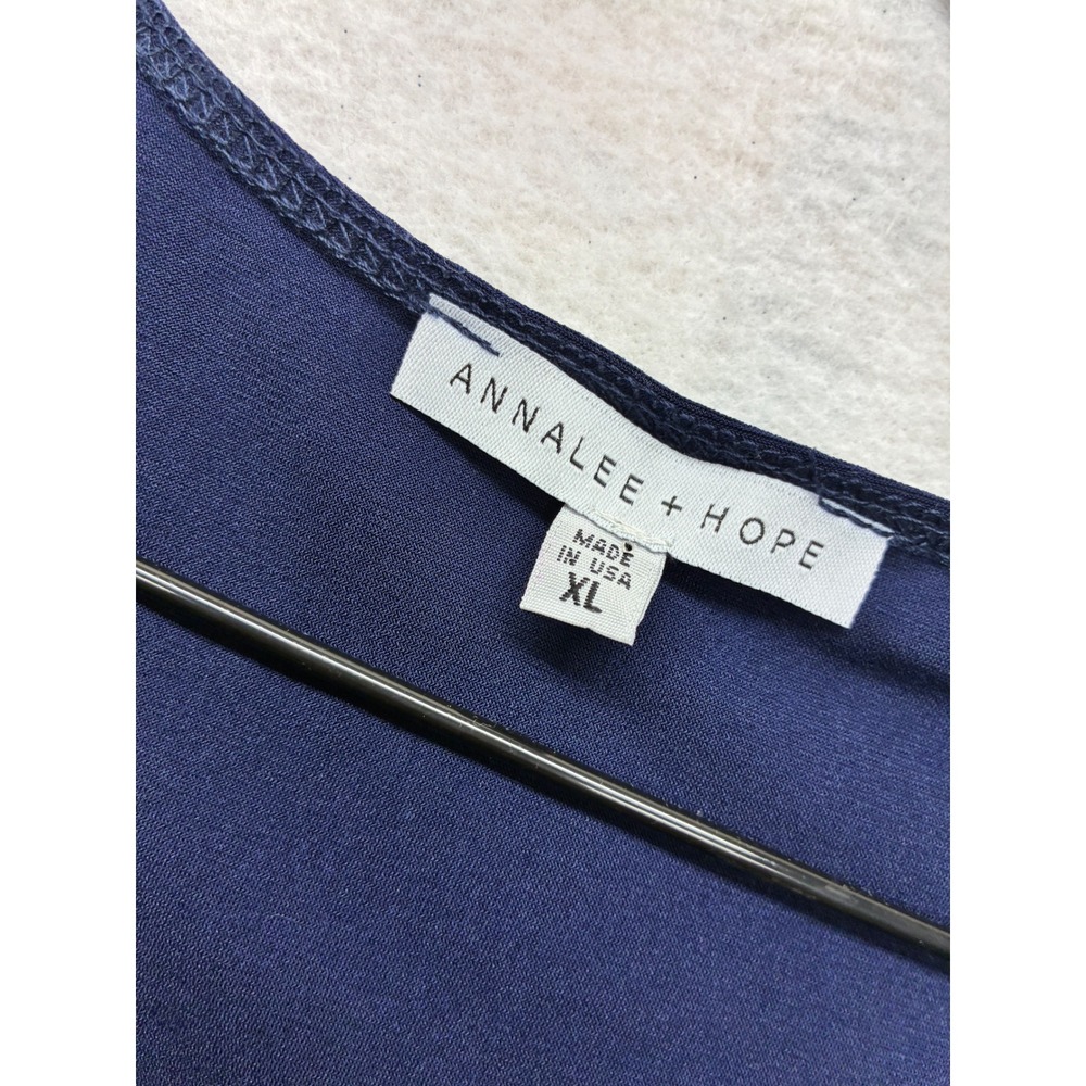 Annalee + Hope Sleeveless Romper Quiet Luxury Wrap Tie Waist XL Navy Blue - Picture 2 of 10
